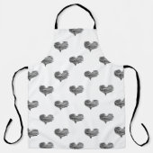 Liebe Valentinstag Schwarzes Herz Sketch Schürze (Vorderseite)