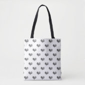 Liebe Valentinstag Schwarzes Herz Sketch Tasche (Vorderseite)