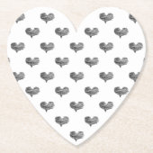 Liebe Valentinstag Schwarzes Herz Sketch Untersetzer (Vorderseite)