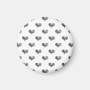 Liebe Valentinstag Schwarzes Herz Skizze Magnet