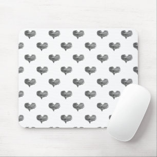 Liebe Valentinstag Schwarzes Herz Skizze Mousepad