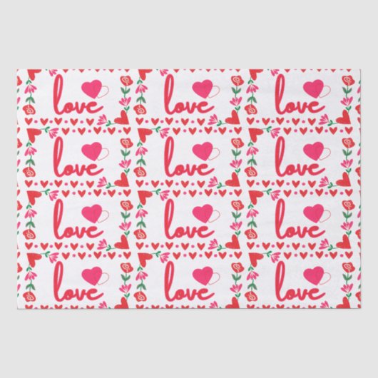 Liebe Valentinstag Tissue Seidenpapier (Vorderseite)