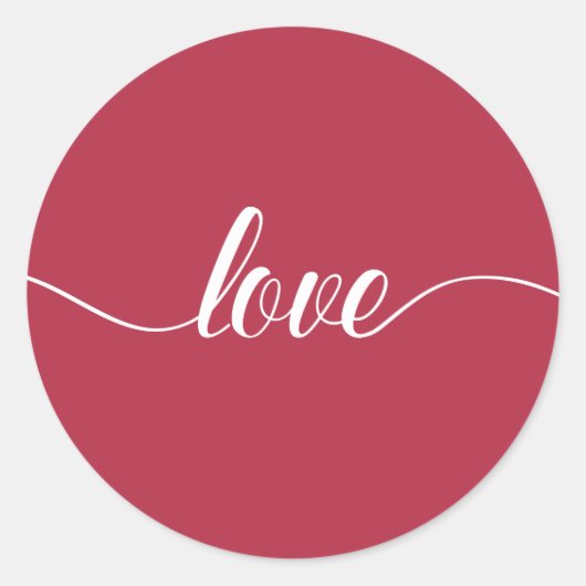 Liebe Valentinstag Typografie | SIEGEL Runder Aufkleber (Vorderseite)