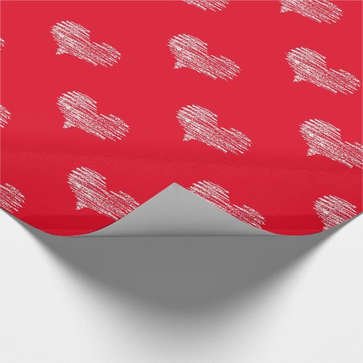 Liebe Valentinstag Weißherz Skizze Geschenkpapier (Ecke)