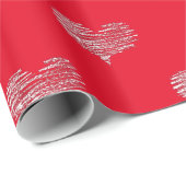 Liebe Valentinstag Weißherz Skizze Geschenkpapier (Rolleneckpunkt)