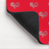 Liebe Valentinstag Weißherz Skizze Mousepad (Ecke)