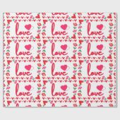 Liebe Valentinstag Wrapping Paper Geschenkpapier (Flach)
