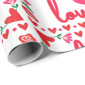 Liebe Valentinstag Wrapping Paper Geschenkpapier (Rolleneckpunkt)