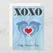Liebe Valentinstag Xoxo dolphin Feiertagskarte (Vorne/Hinten)