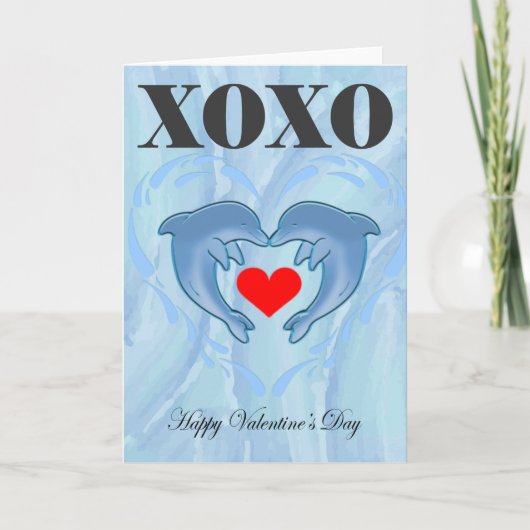 Liebe Valentinstag Xoxo dolphin Karte (Vorderseite)