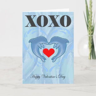Liebe Valentinstag Xoxo dolphin Karte