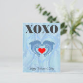 Liebe Valentinstag xoxo Postkarte (Stehend Vorderseite)