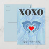 Liebe Valentinstag xoxo Postkarte (Vorne/Hinten)
