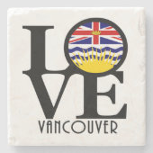 LIEBE Vancouver (BC Flag) Steinuntersetzer (Vorderseite)