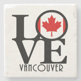 LIEBE Vancouver (Kanada-Flagge) Steinuntersetzer