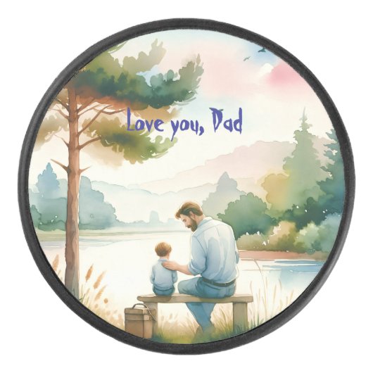 Liebe, Vater Eishockey Puck (Vorderseite)