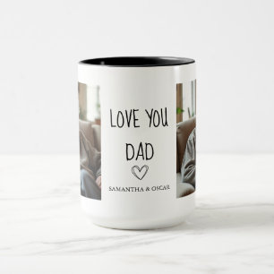 Liebe Vater Foto-Collage Herz Schwarze Tasse