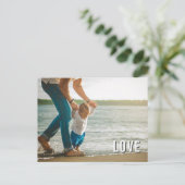 LIEBE VATER Modernes, elegantes Typografie-Foto Postkarte (Stehend Vorderseite)