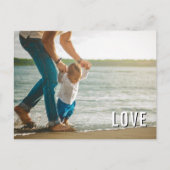 LIEBE VATER Modernes, elegantes Typografie-Foto Postkarte (Vorderseite)