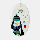 Liebe VATER Penguin-Weihnachtsgeschenk Keramikornament (Rechts)