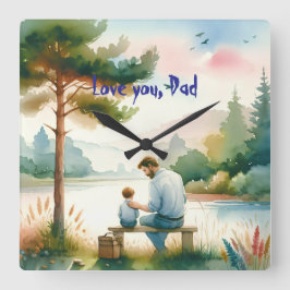 Liebe, Vater Quadratische Wanduhr