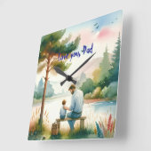 Liebe, Vater Quadratische Wanduhr (Winkel)