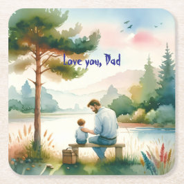 Liebe, Vater Rechteckiger Pappuntersetzer