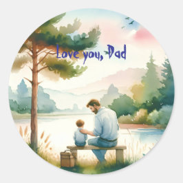 Liebe, Vater Runder Aufkleber