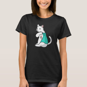Liebe Vater Tattoo Weiße Katze Haustier Vater T-Shirt