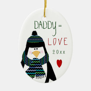 Liebe VATI Penguin-Weihnachtsgeschenk Keramikornament