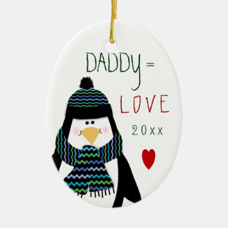 Liebe VATI Penguin-Weihnachtsgeschenk Keramikornament