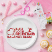 Liebe Vault Floor Unneven Bars Balancebaum Pappteller (Party)