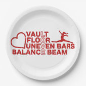Liebe Vault Floor Unneven Bars Balancebaum Pappteller (Vorderseite)