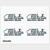 Liebe Vault Floor Unneven Bars Balancebaum Rechteckiger Aufkleber (Blatt)