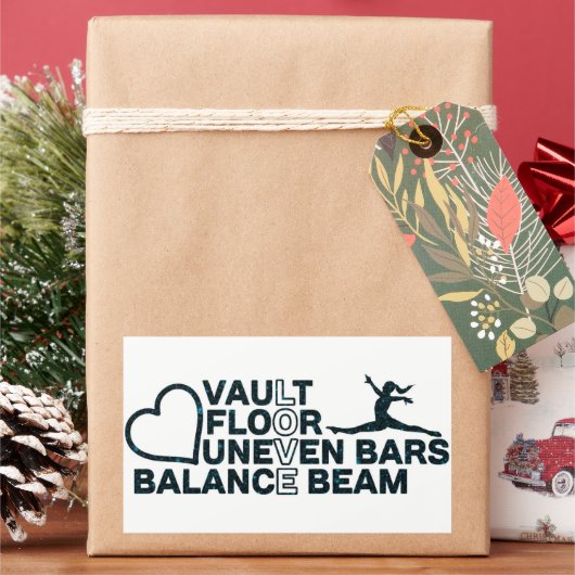 Liebe Vault Floor Unneven Bars Balancebaum Rechteckiger Aufkleber (Feiertag)