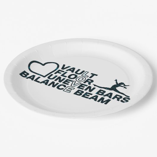 Liebe Vault Floor unneven Bars Balanceblatt Rectan Pappteller (Schrägansicht)