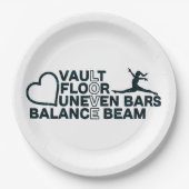 Liebe Vault Floor unneven Bars Balanceblatt Rectan Pappteller (Vorderseite)