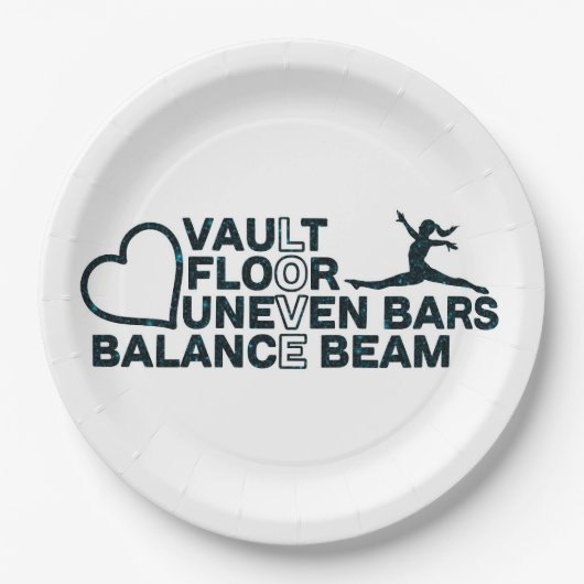 Liebe Vault Floor unneven Bars Balanceblatt Rectan Pappteller (Vorderseite)