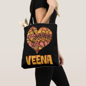 Liebe Veena Orange Mandala Herzliche indische Musi Tasche (Von Nahem)