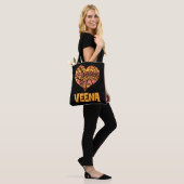 Liebe Veena Orange Mandala Herzliche indische Musi Tasche (Am Model)