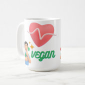 Liebe vegan kaffeetasse (Vorderseite Links)