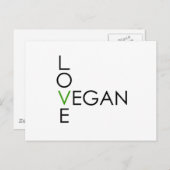 Liebe Vegan Postkarte (Vorne/Hinten)