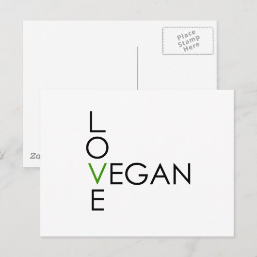 Liebe Vegan Postkarte (Vorne/Hinten)