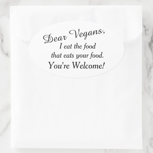 Liebe Veganer gewarnt werden Ovaler Aufkleber (Tasche)