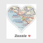 Liebe Ventura CA Vintage Karte Aufkleber (Blatt)