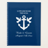Liebe verankert das Soul nautische Zitat Hochzeit Planer (Vorderseite)