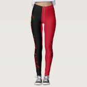 Liebe Verb Work-out Zitat schwarze rote Leggings (Vorderseite)