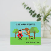 Liebe verbessert Valentinstag Postkarte (Stehend Vorderseite)