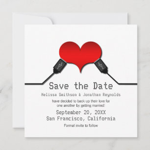 Liebe-Verbindung USB Save the Date einladen, Rot Einladung