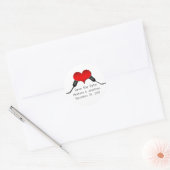 Liebe Verbindung USB Save the Date Sticker, Rot Runder Aufkleber (Umschlag)